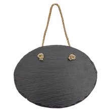 Load image into Gallery viewer, Oval Slate Decor with Hanger String
