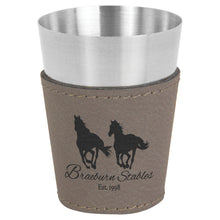 Load image into Gallery viewer, Laserable Leatherette &amp; Stainless Steel Shot Glass
