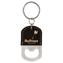 Load image into Gallery viewer, Leatherette Oval Bottle Opener Keychain
