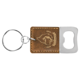 Load image into Gallery viewer, Leatherette Rectangle Bottle Opener Keychain
