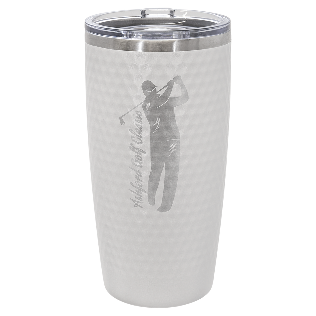 20 oz Golf Tumbler with Dimples and Clear Slider Lid